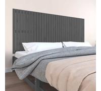 vidaXL Cabecero de cama de pared madera maciza pino gris 204x3x90 cm