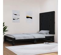 vidaXL Cabecero de cama de pared madera maciza pino negro 108x3x90 cm