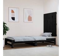 vidaXL Cabecero de cama de pared madera maciza pino negro 82,5x3x90 cm