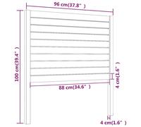 vidaXL Cabecero de cama madera maciza de pino 96x4x100 cm Marrón 96 x 100 cm