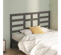vidaXL Cabecero de cama madera maciza de pino gris 146x4x104 cm
