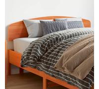 Vidaxl cabecero de cama madera maciza de pino marrón cera 150 cm
