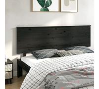 vidaXL Cabecero de cama madera maciza de pino negro 204x6x82,5 cm