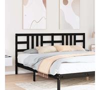 vidaXL Cabecero de cama madera maciza de pino negro 206x4x100 cm