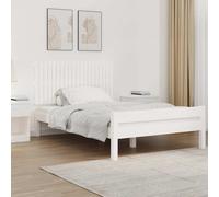 vidaXL Cabecero de cama pared madera maciza pino blanco 127,5x3x60 cm