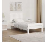 vidaXL Cabecero de cama pared madera maciza pino blanco 95,5x3x60 cm