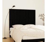 vidaXL Cabecero de cama pared madera maciza pino negro 146,5x3x110 cm