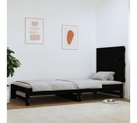 vidaXL Cabecero de cama pared madera maciza pino negro 82,5x3x60 cm