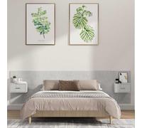 vidaXL Cabecero de cama y mesitas madera contrachapada gris hormigón