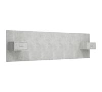 vidaXL Cabecero de cama y mesitas madera contrachapada gris hormigón