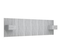 vidaXL Cabecero de cama y mesitas madera contrachapada gris Sonoma