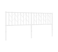 vidaXL Cabecero de repuesto de metal – tubos redondos, acero blanco 180 cm