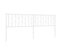 vidaXL Cabecero de repuesto de metal con tubos redondos y soporte para espalda blanco 200 cm