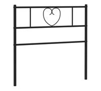 vidaXL Cabecero de repuesto para estructura de cama con patas, metal negro 90 cm