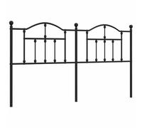 vidaXL Cabecero de Repuesto, Cabecera Decorativa con Patas para Somier, Cabezal para Estructura de Cama, Mueble para Dormitorio Hogar, Metal Negro 160 cm
