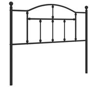 vidaXL Cabecero de Repuesto, Cabecera Decorativa con Patas para Somier, Cabezal para Estructura de Cama, Mueble para Dormitorio Hogar, Metal Negro 107 cm