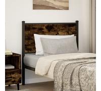 vidaXL Cabecero de cama de madera de ingeniería y acero, roble ahumado 90 cm