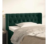 vidaXL Cabecero Dormitorio Cabezal Estructura Cama Tapizado Mueble Adorno Decoración Habitación Casa Hogar Terciopelo Verde Oscuro 93x16x78/88 cm
