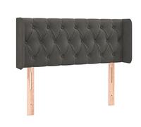 vidaXL Cabecero Dormitorio Cabezal Estructura Cama Tapizado Mueble Adorno Decoración Habitación Casa Hogar Terciopelo Gris Oscuro 103x16x78/88 cm