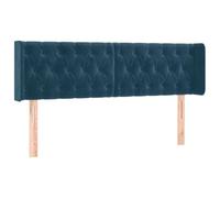 vidaXL Cabecero Dormitorio Cabezal Estructura Cama Tapizado Mueble Adorno Decoración Habitación Casa Hogar Terciopelo Azul Oscuro 163x16x78/88 cm