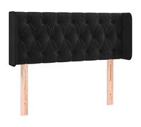 vidaXL Cabecero Dormitorio Cabezal Estructura Cama Tapizado Mueble Adorno Decoración Habitación Casa Hogar Terciopelo Negro 93x16x78/88 cm
