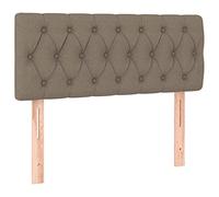 vidaXL Cabecero Dormitorio Marco Base Soporte Estructura Cama Tapizado Adorno Decoración Habitación Casa Hogar Tela Gris Taupe 90x7x78/88 cm