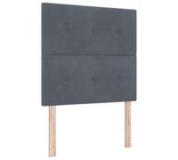 vidaXL Cabecero Gris Oscuro 90 cm Terciopelo, Decoración Moderna para el Dormitorio, cabecera Elegante con cojín, diseño Minimalista y Panel Resistente