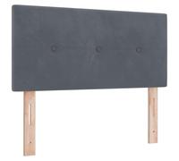 vidaXL Cabecero Gris Oscuro 90 cm Terciopelo, Decoración Moderna para el Dormitorio, cabecera Elegante con cojín, diseño Minimalista y Panel Resistente