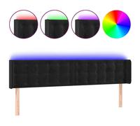 vidaXL Cabecero LED, color negro, 183x16x78/88 cm, tapizado en terciopelo