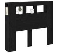 vidaXL Cabecero LED con Estante Roble Negro 120 x 18,5 x 103,5 cm, Cabecera Moderna y estilosa con USB, Almacenamiento, Luces LED Multicolor, Ideal para un Dormitorio de Lujo
