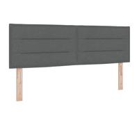 vidaXL Cabecero LED 144 cm Tela Gris oscuro, Tiras LED RGB, Cabecera ajustable, Base poliéster