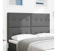 vidaXL Cabecero LED con tiras LED con cabecera Gris oscuro 160 cm tela