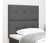 vidaXL Cabecero LED con tiras LED con cabecera Gris oscuro 80 cm tela