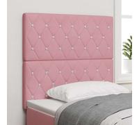 vidaXL Cabecero LED con tiras LED con cabecera Rosa 100 cm Terciopelo