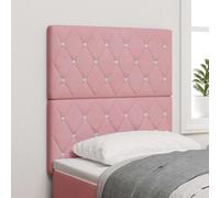 vidaXL Cabecero LED con tiras LED con cabecera Rosa 80 cm Terciopelo