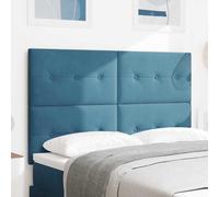 vidaXL Cabecero LED con tiras LED Manual Azul 144 cm Terciopelo