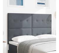 vidaXL Cabecero LED con tiras LED Manual Gris 160 cm Terciopelo