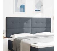 vidaXL Cabecero LED con tiras LED Manual Gris 200 cm Terciopelo