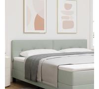 vidaXL Cabecero LED con tiras LED Manual Gris Claro 180 cm Terciopelo