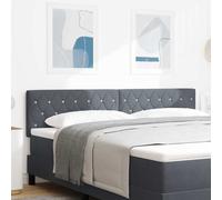 vidaXL Cabecero LED con tiras LED Manual Gris oscuro 180 cm Terciopelo