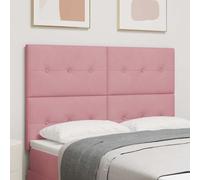 vidaXL Cabecero LED con tiras LED Manual Rosa 160 cm Terciopelo
