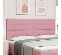 vidaXL Cabecero LED con tiras LED Manual Rosa 200 cm Terciopelo