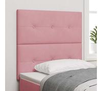 vidaXL Cabecero LED con tiras LED Manual Rosa 80 cm Terciopelo