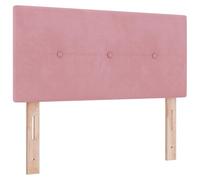 vidaXL Cabecero LED con tiras de luz LED, color rosa, 90 cm, terciopelo | Ambiente moderno con colores personalizables. Dos opciones de altura para ubicaciones flexibles
