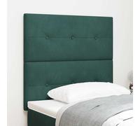 vidaXL Cabecero LED con tiras LED Manual Verde 80 cm Terciopelo