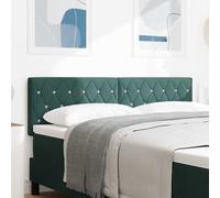 vidaXL Cabecero LED con tiras LED Verde oscuro 144 cm Terciopelo
