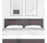 vidaXL Cabecero LED Gris 180 cm Cuero sintético