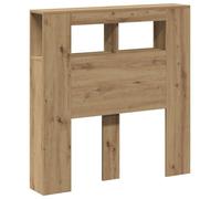 vidaXL Cabecero LED - Madera de roble artesanal - Luces RGB, almacenamiento - 100 x 18,5 x 103,5 cm - Dormitorio, moderno, elegante