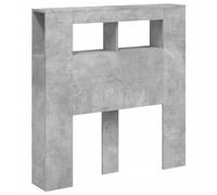 vidaXL Cabecero LED con almacenaje, madera de ingeniería gris hormigón, 100x18,5x103,5 cm