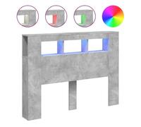 vidaXL Cabecero LED madera ingeniería gris hormigón 140x18,5x103,5 cm